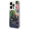 Guess GUHCP14LLFLSB iPhone 14 Pro 6,1 niebieski/blue hardcase Flower Liquid Glitter